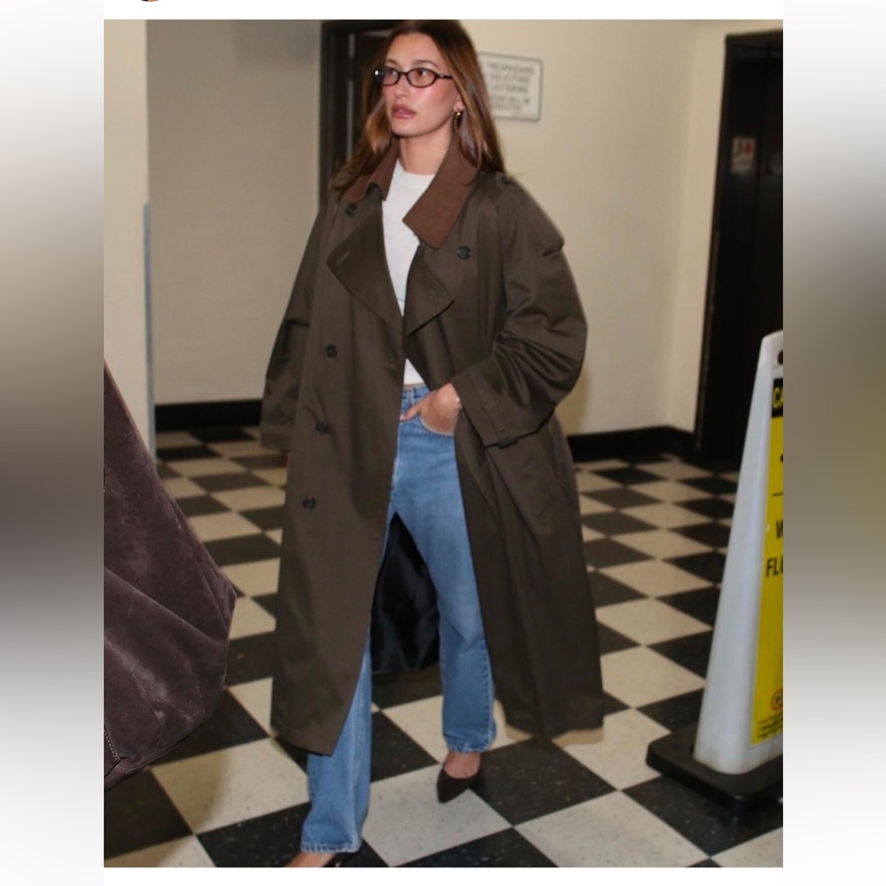 As seen on Hailey Bieber 
Pierre Cardin trench coat